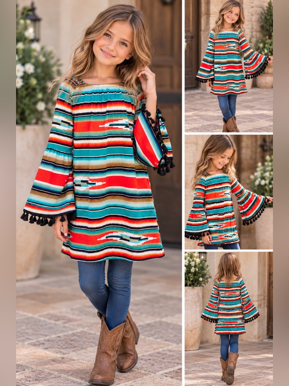 Serape southwest tunic girls size 4-6t